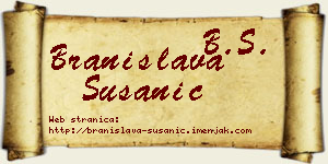Branislava Susanić vizit kartica
